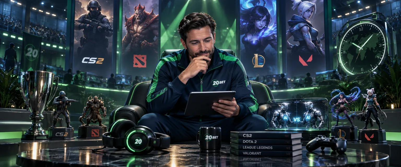 Adult man in 20Bet sportswear — Esports, Counted Honestly